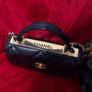 Black Quilted Leather Handbag